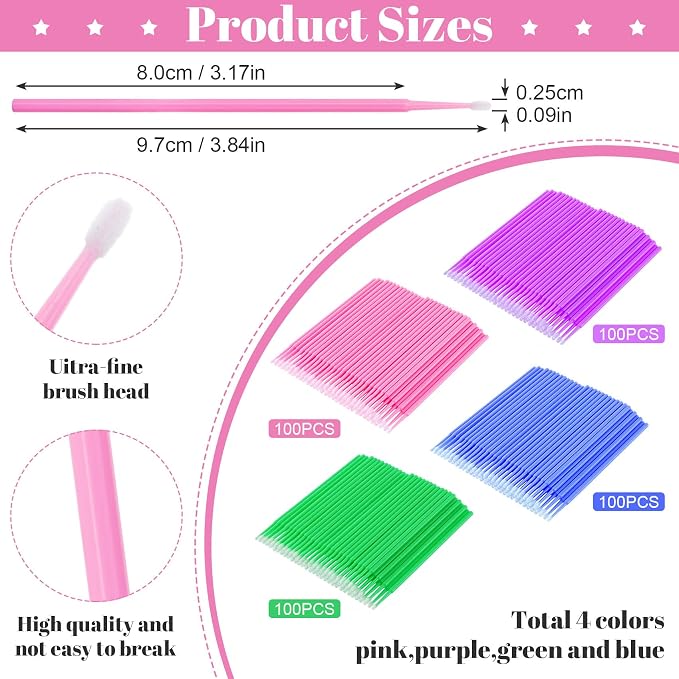 Pndeyo 400pcs Sewing Machine Cleaning Brushes, Disposable Cleaning Swabs Sewing - Image 2