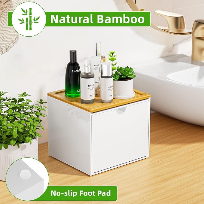 VITVITI Drawer Disposable Face Towel Holder Box, Acrylic Facial Towel Container - Image 3