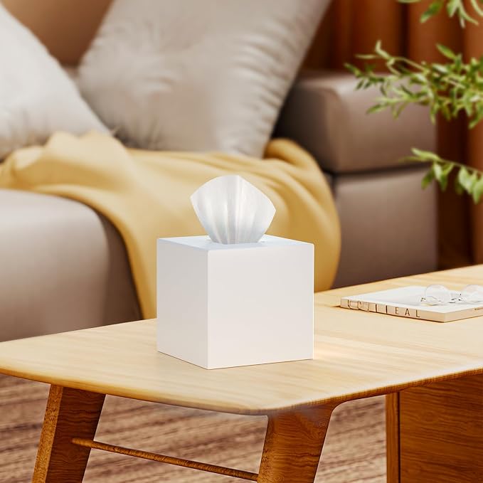 SILUT Tissue Box Cover Square, Acrylic Tissue Holder, Decorative Tissue Box - Image 3