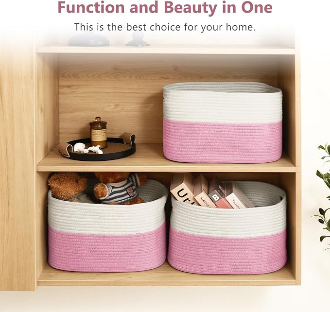 Cotton Rope Shelf Storage Basket, Shelf Storage Baskets - Image 6