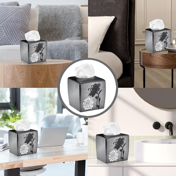 Zahari Home 2pc Erica Bathroom Decor Set Waste Basket - Image 7