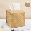 HOMOTEK 2 Pack Tissue Box Cover, Square PU Leather Tissue Holder, Decorative by HOMOTEK