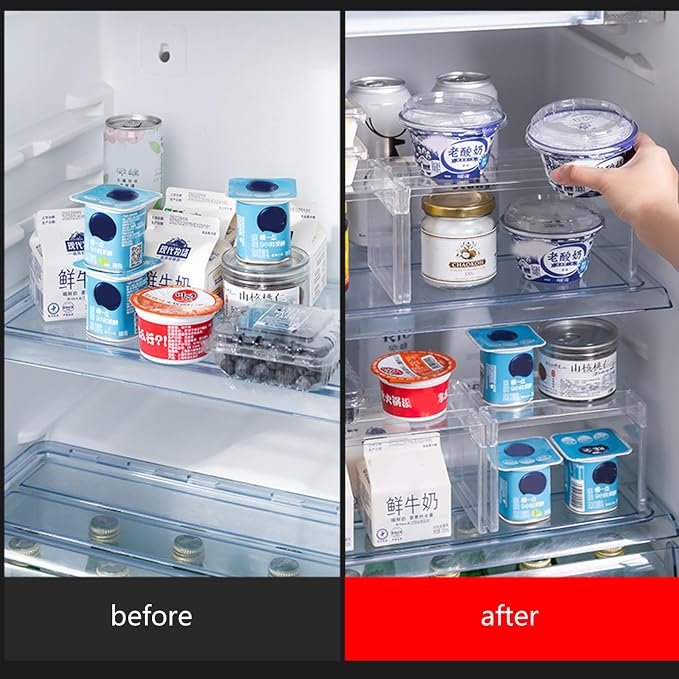 Multi Purpose Layered Fridge Rack Space Saving Kitchen Organiser Shelf - Image 8