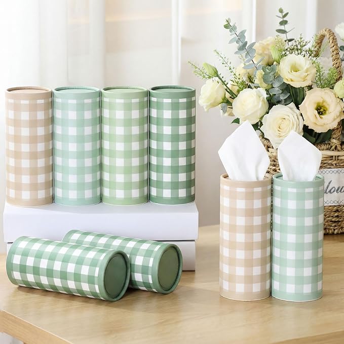 12 Set Green Plaid Tissue Boxes - Image 7
