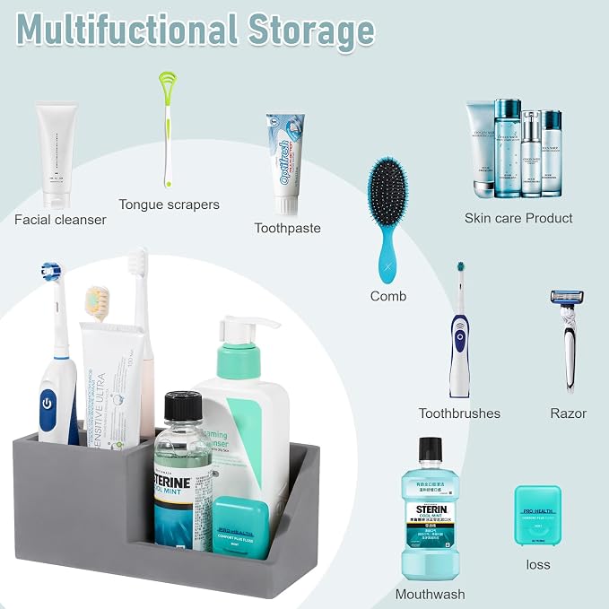 Diatomite Toothbrush Holders for Bathrooms, Quick Dry Electric Tooth Brush and - Image 6