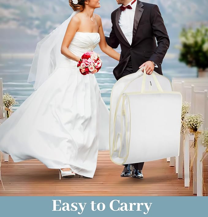 SLEEPING LAMB 72" Bridal Wedding Gown Dress Garment Bag 15" Gusseted Garment - Image 5