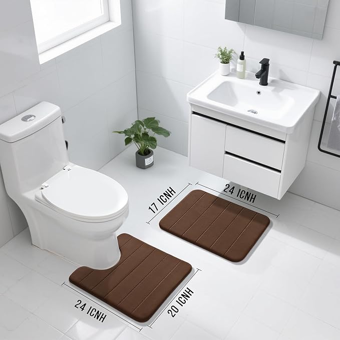 Yimobra U-Shaped Toilet Bath Mat Set 2 Piece - Image 2