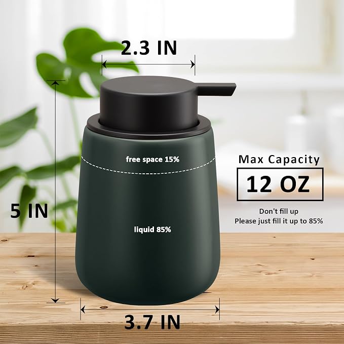 Soap Dispenser Ceramic with Easy-to-Press Pump Hand Lotion Liquid Dispenser - Image 6