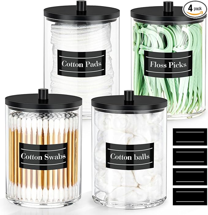4 Pack 10 oz Acrylic Qtip Holder by Unknown