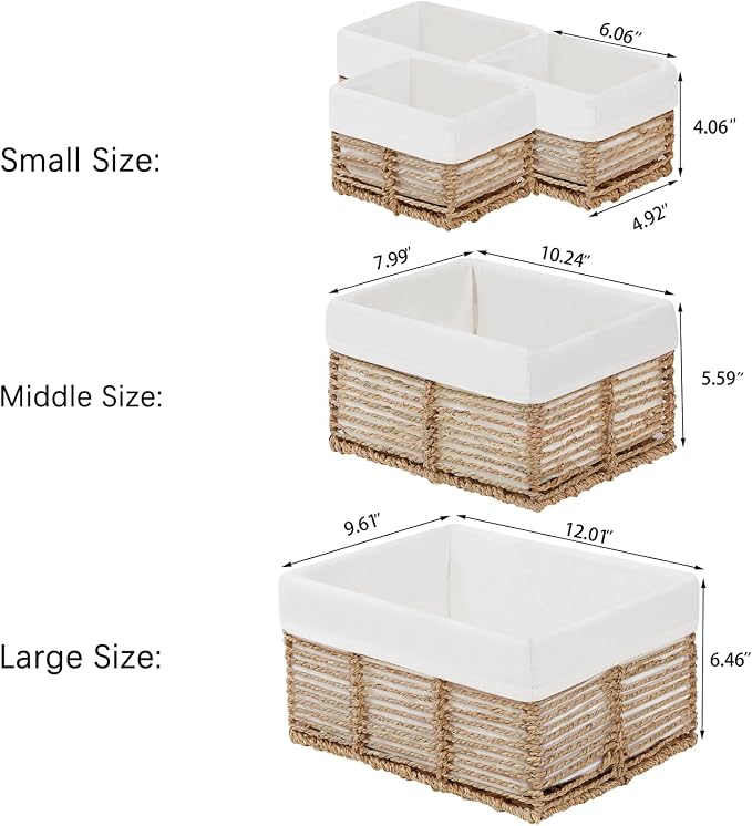 Vagusicc Wicker Storage Basket, 5 Pack Baskets - Image 7