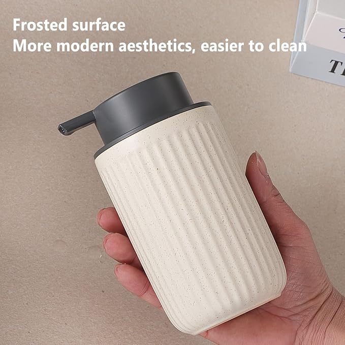 Beige Ceramic Soap Dispenser Set - Image 5