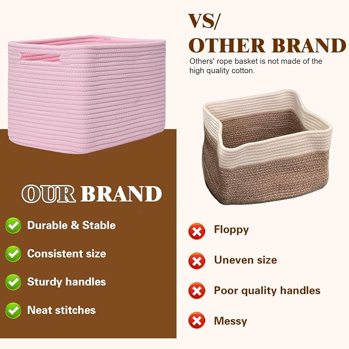Storage Baskets for Organizing, 4 Pack Baskets for Shelves, Decorative Storage - Image 4