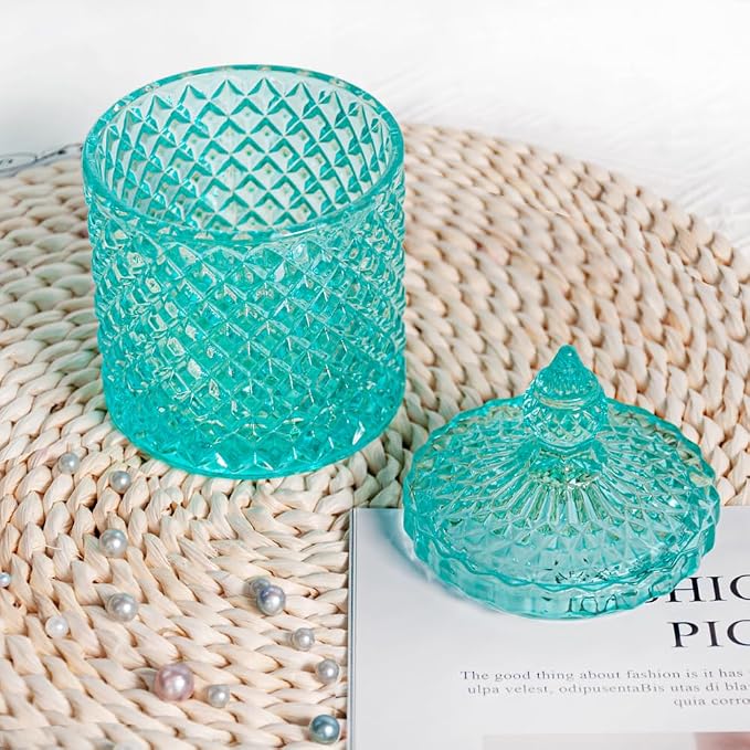 R FLORY 2 Pack Qtip Holder Glass Apothecary Jars - Image 4
