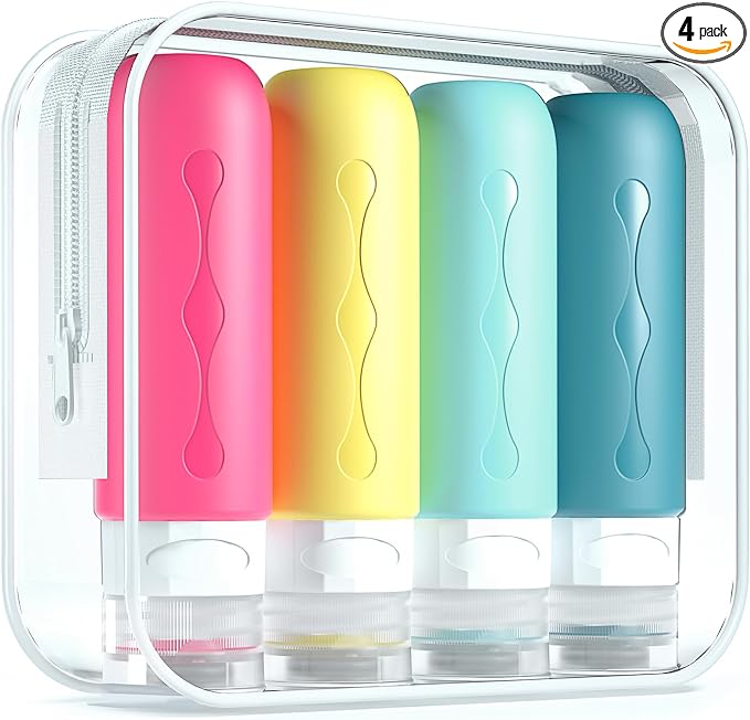 Gemice Travel Bottles for Toiletries, Tsa Approved Travel 3oz Size Containers by GemiceBeautyTools
