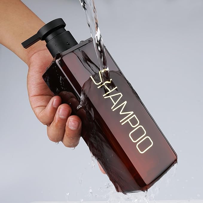 Shampoo and Conditioner Dispenser Shower Soap Bottles 3 Pack 550ml/18.6oz - Image 6