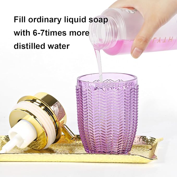 Purple Foaming Soap Dispenser, Glass Foam Hand Soap Dispenser - Image 5