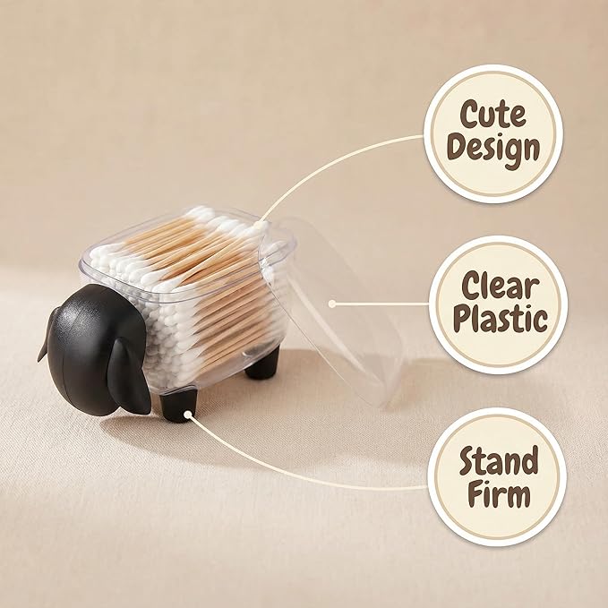 Cotton Ball Holder, Acrylic Qtip Dispenser - Image 2