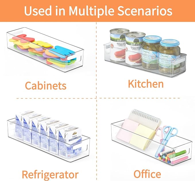 vacane Clear Refrigerator Organizer Bins Plastic Food Storage Fridge Organizer - Image 3