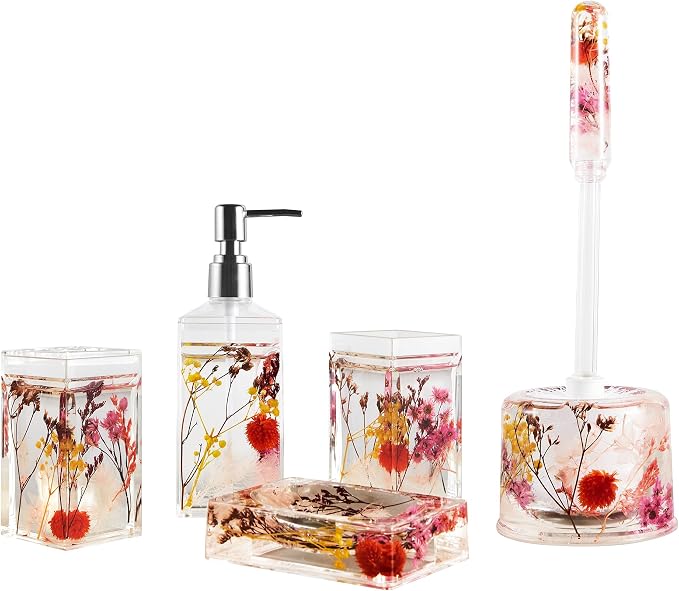 Locco Decor Bathroom Vanity Accessory Set Acrylic Liquid 3D Floating Motion by LoccoDecor