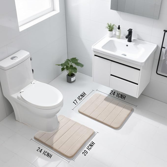 Yimobra U-Shaped Toilet Bath Mat Set 2 Piece - Image 2