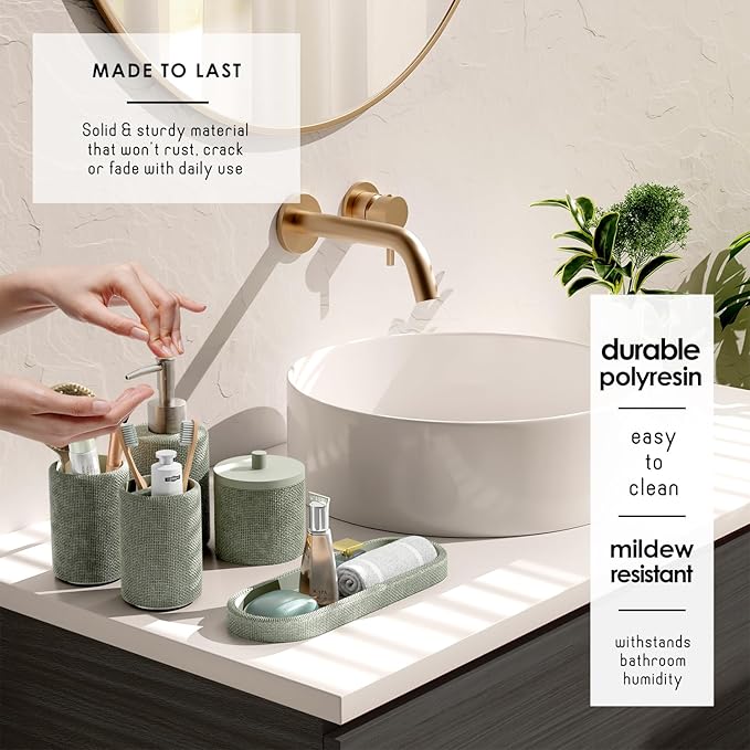 Clara Clark Sage Green Bathroom Set - Image 3