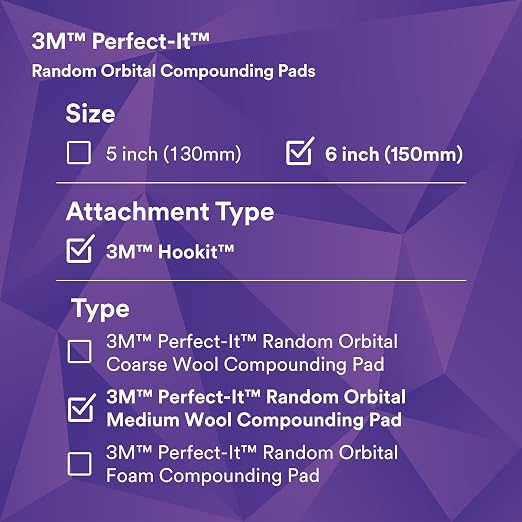 3M Perfect-It Random Orbital Medium Wool Compounding Pad, Orbital Pads - Image 10