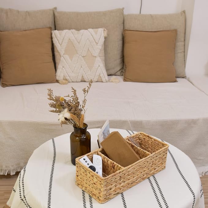StorageWorks Wicker Basket Tank Topper, Wicker Storage Basket - Image 3