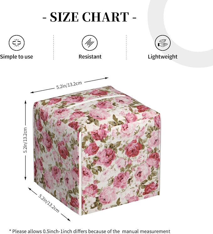 Vintage Rose Flowers Leaves Tissue Box Cover Square - Image 4