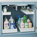 Under Sink Organizer, Bathroom Counter Organizer, 2 Pack 2 Tier L-Shape White by TATAANTY