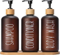 MOMEEMO Amber Shower Dispenser Set, Contains 3 Extra-Thick PET Plastic Bottles by MOMEEMO