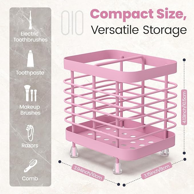 Luxspire Toothbrush Holders for Bathroom, Stainless Steel Electric Toothbrush - Image 3