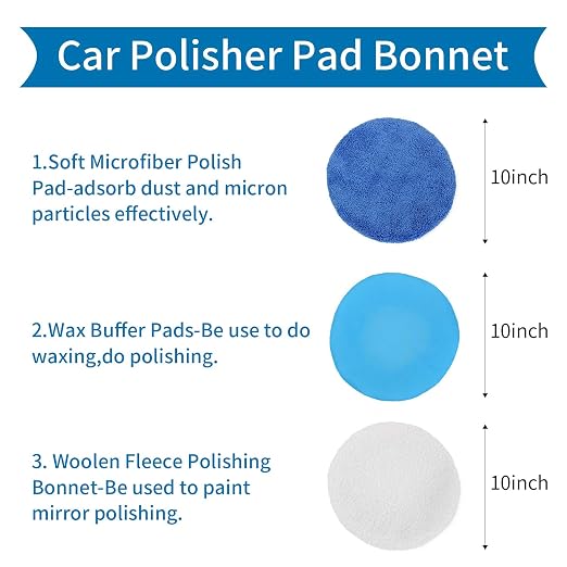 10PCS 9-10 inch Polisher Pad Bonnet Orbital Car Buffing Polishing Pad Cover - Image 3