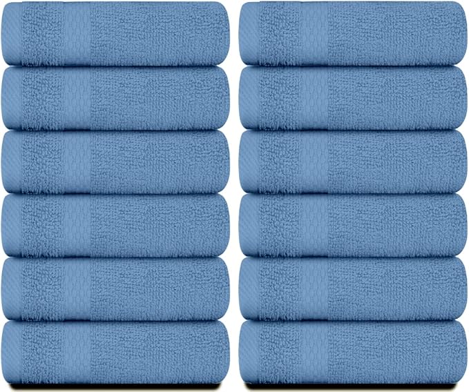 White Classic Luxury Cotton Washcloths 13x13 Inch - Image 2
