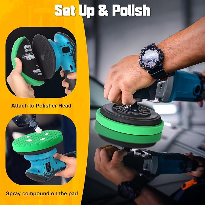 6 PCS Buffing Pads, Polishing Pad Kit 6.5 Inch Face - Image 6