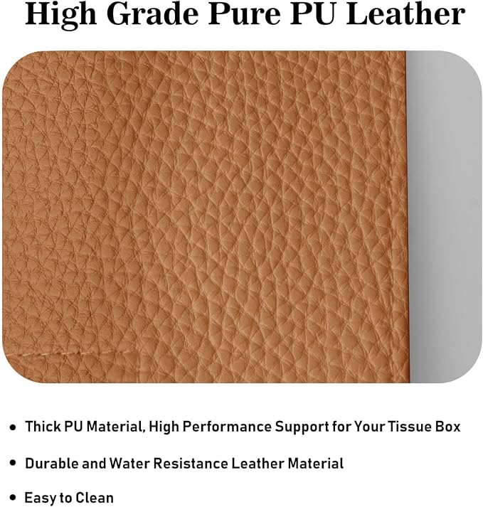 Tissue Box Cover Holder Square Tissue Cube Cover PU Leather Tissue Organizer - Image 6