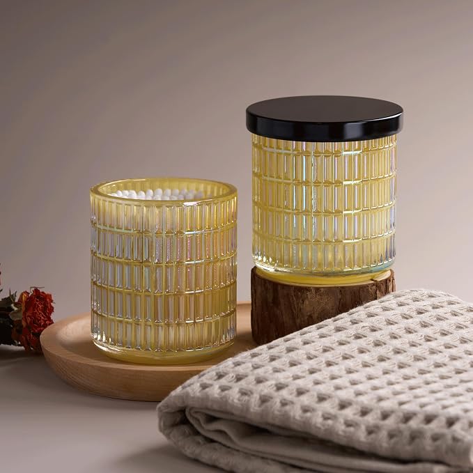 Qtip Holder for Bathroom set of 2, Bathroom Canisters for Cotton Balls - Image 4