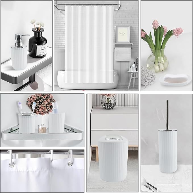 White Bathroom Accessories Set - Image 2