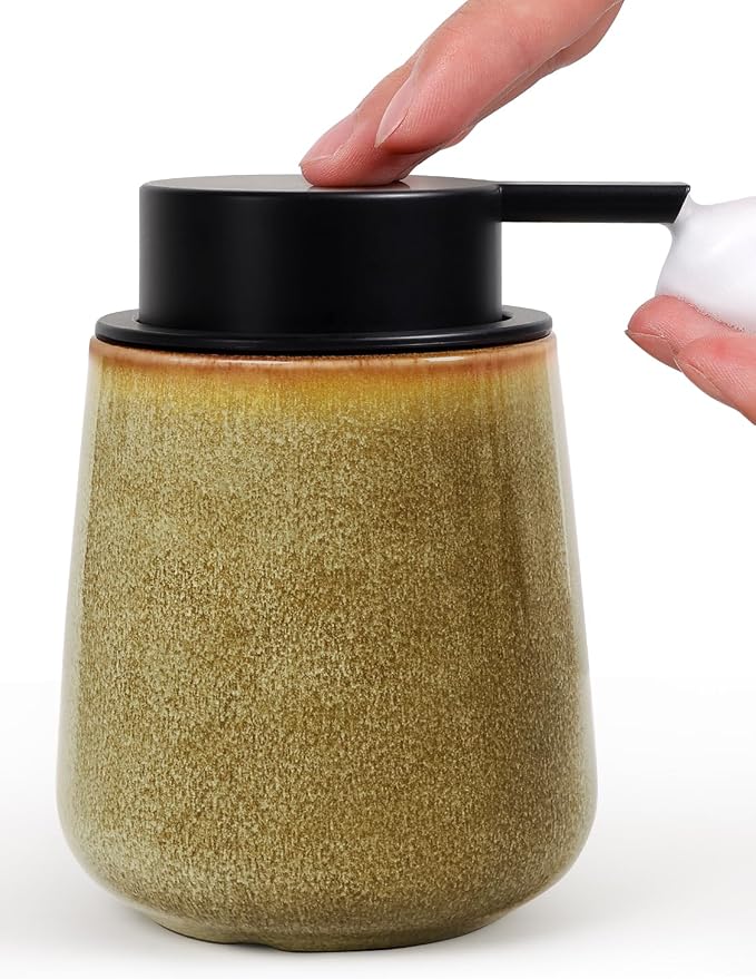 INGOFIN Ceramic Foaming Soap Dispenser - 12 oz Refillable Foam Hand Soap by INGOFIN