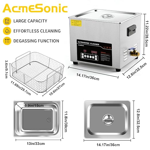 Ultrasonic Cleaner 15L Dual-Frequency Professional Digital Stainless Steel - Image 5