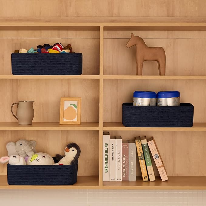 Large Shallow Organizing Baskets 15x11x5.1 Inches - Image 3
