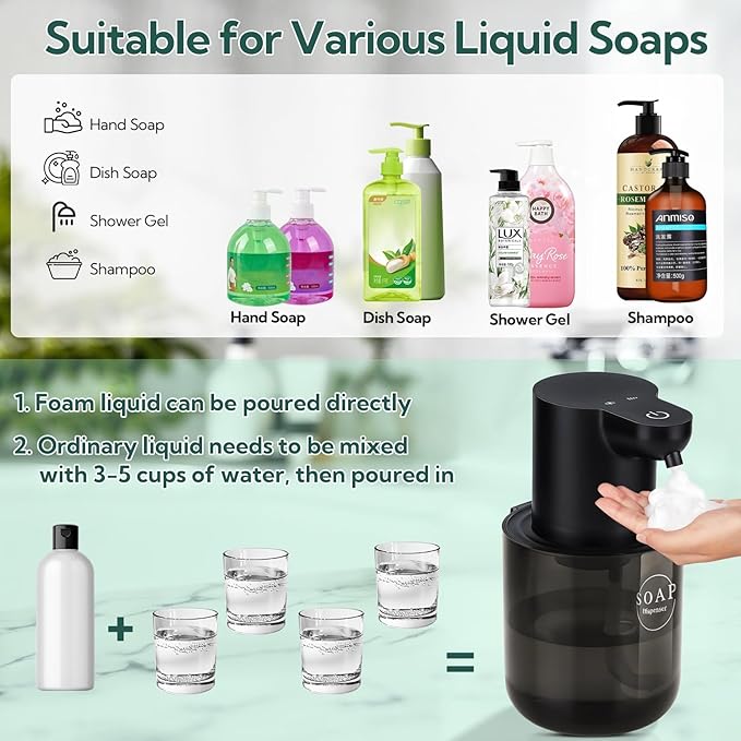 2 Pack Automatic Soap Dispenser, Touchless Automatic Foaming Soap Dispenser - Image 5