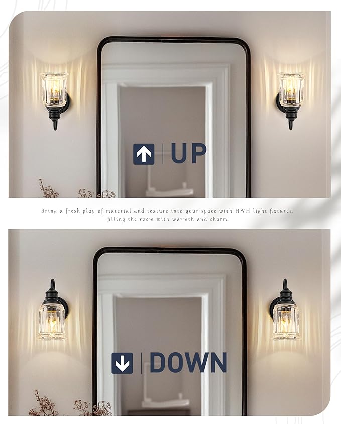 Black Wall Sconces, HWH Rustic Industrial Wall Lamps, 1-Light Sconces Wall - Image 3