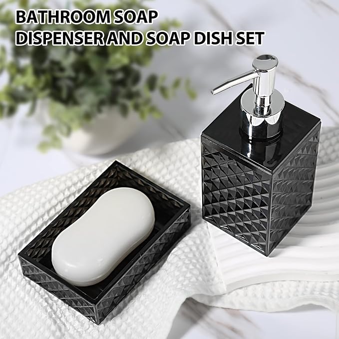 Black Bathroom Accessories Set, 4 Pack Matte Black Bath Accessory Sets Complete - Image 3