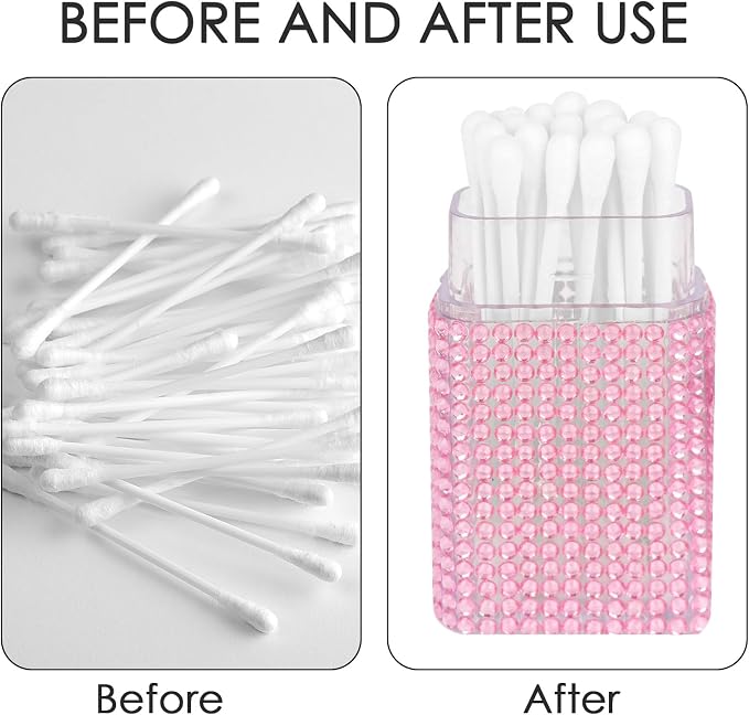 2 Pack Cotton Swab Holder for Travel, Portable Diamond Dental Floss Storage Box - Image 3