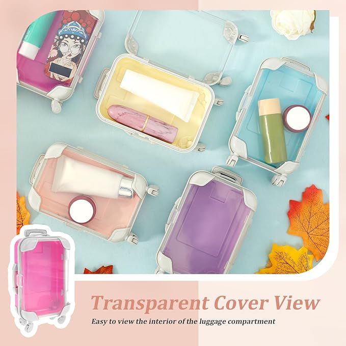 12Pcs Mini Suitcase Party Favor Box, Mini Suitcase Storage Box, Mini Luggage - Image 2