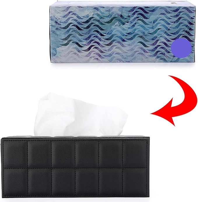 Sumnacon Rectangular Leather Tissue Box Cover - Image 7