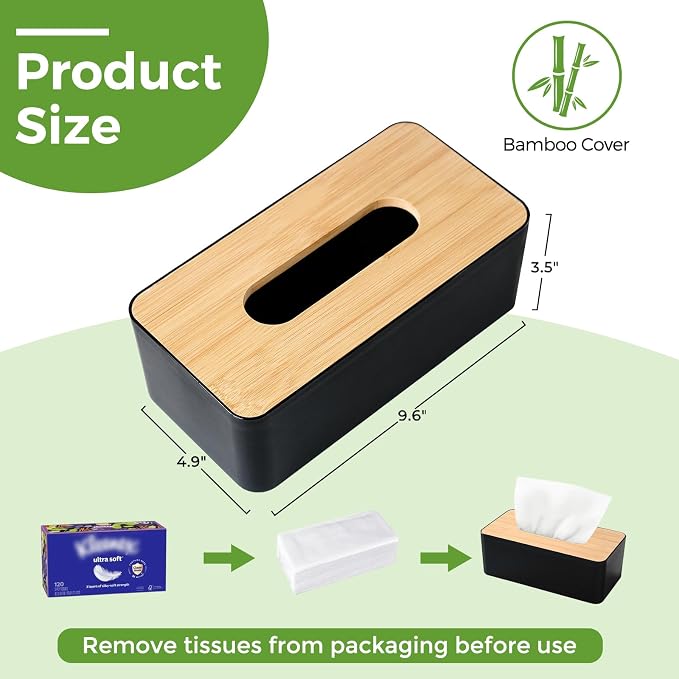 Tissue Box Cover, Rectangle Tissue Box Holder - Image 2