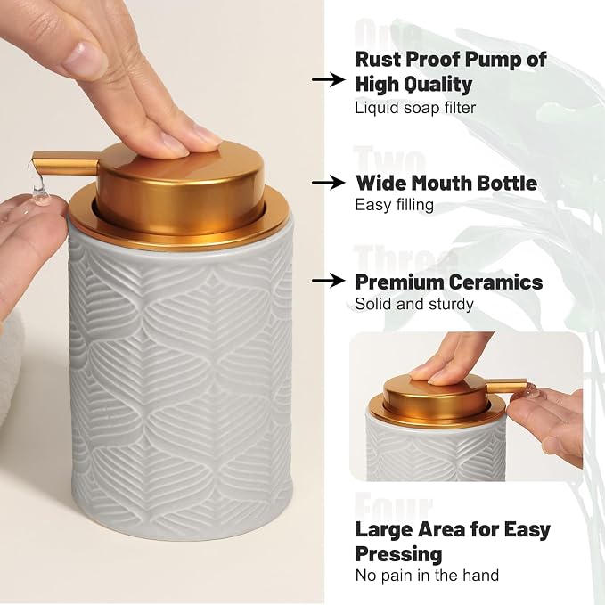 Ceramic Bathroom Accessories Set, Toothbrush Holder, Vanity Tray, and Tumbler - Image 5