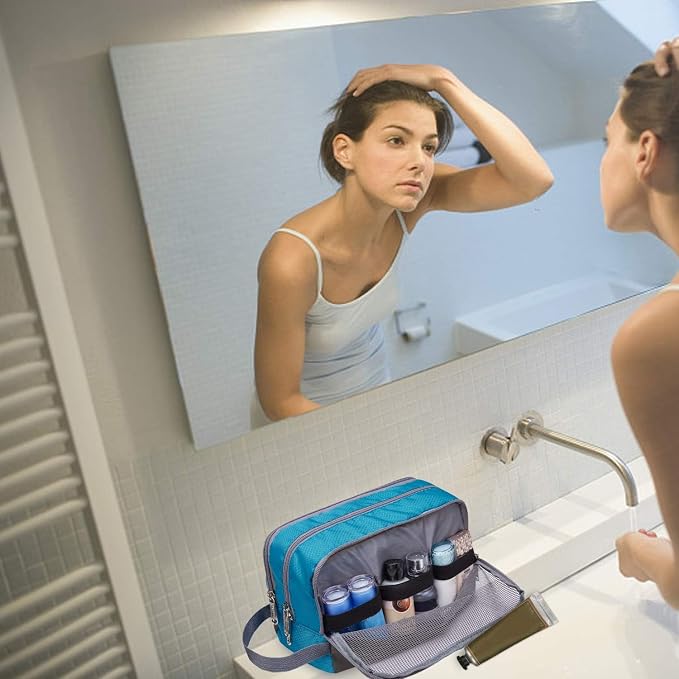 Toiletry Bag for Men Hanging Dopp Kit Water Resistant Shaving Bag Small - Image 4