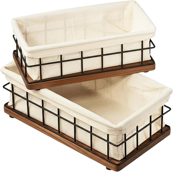 BAOBAB WORKSHOP Wooden Bathroom Basket Organizer & Storage, Toilet Paper Basket by BAOBABWORKSHOP